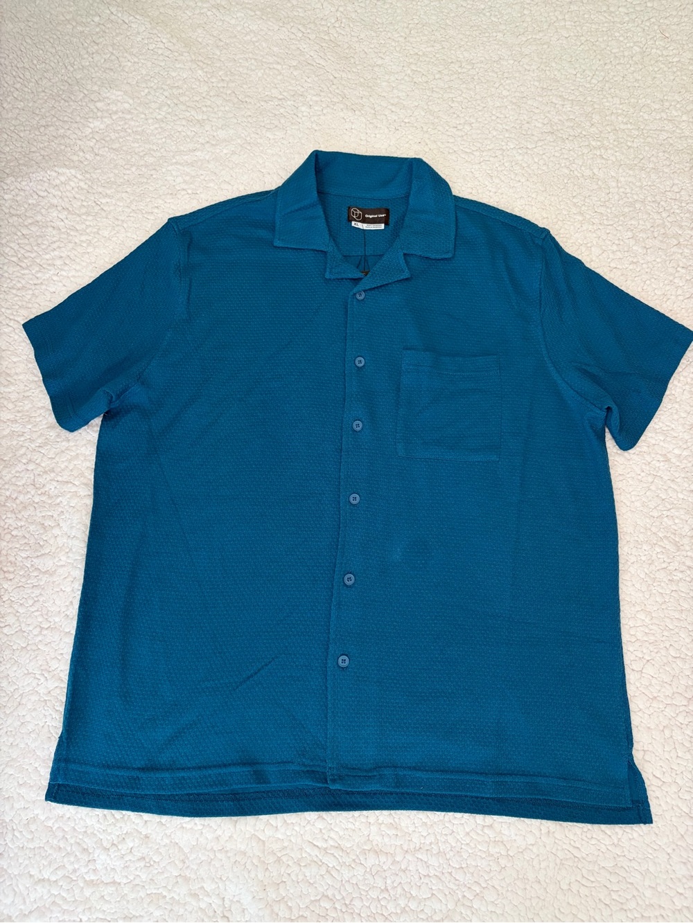 Original Use Men's Short-Sleeve Button-Up Shirt – Teal – Size XLarge